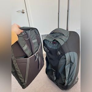 OSPREY | Meridian Convertible Luggage Backpack w/ Detachable Daypack 60L Grey